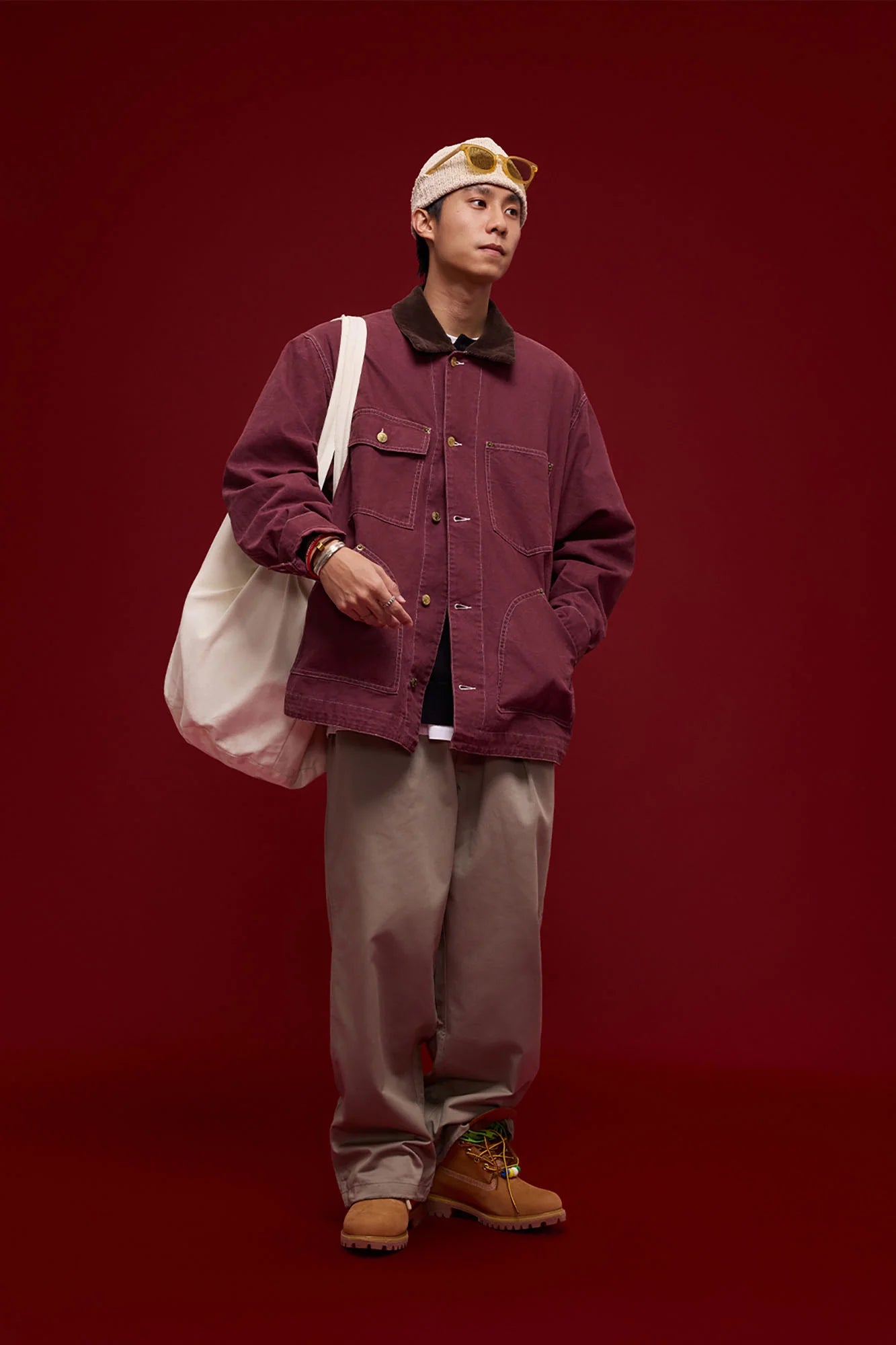 BANANA CLUB Contrast Collar Stitch Utility Jacket