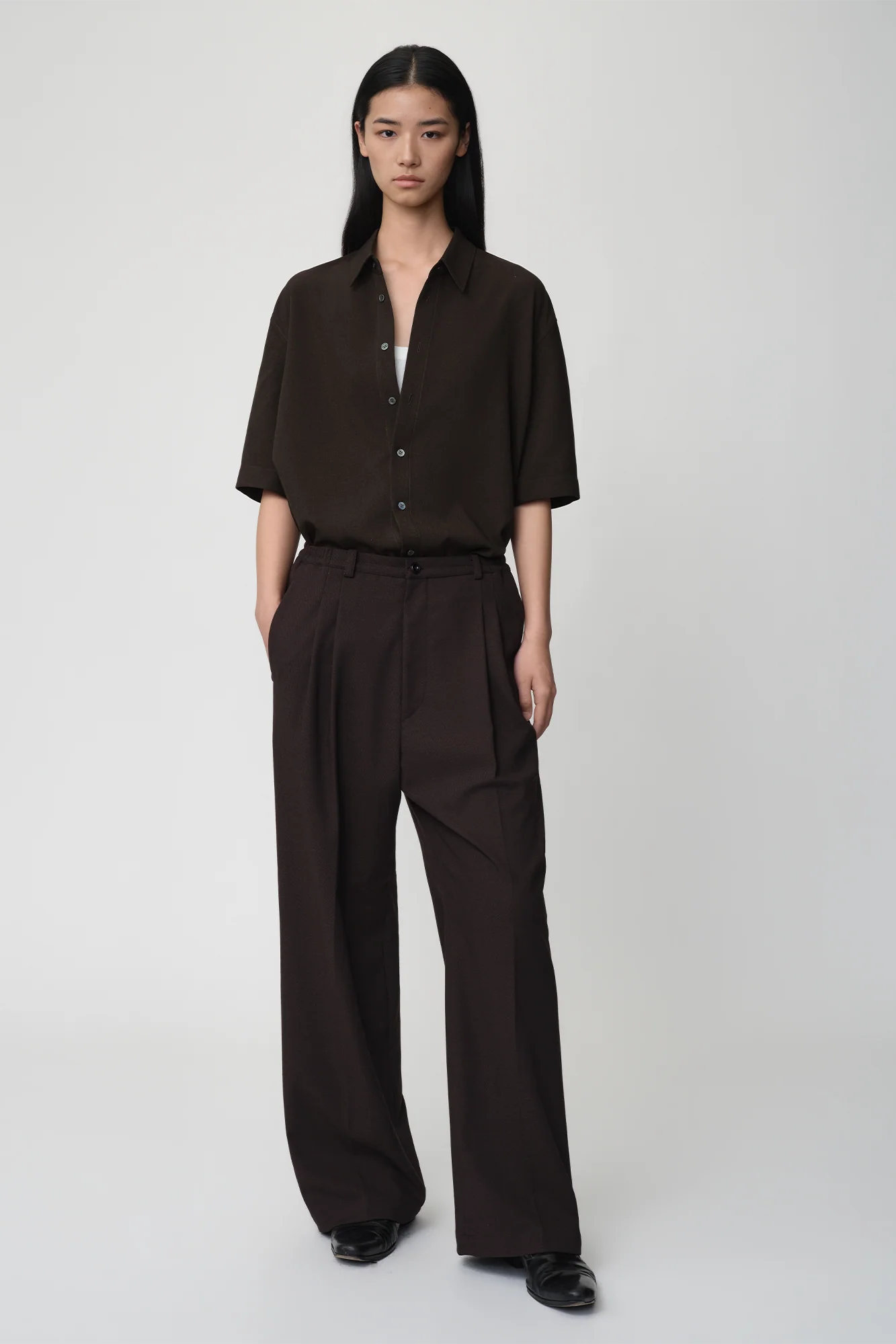 OPICLOTH Modern Pleats Wool-Blend Straight-Leg Pants