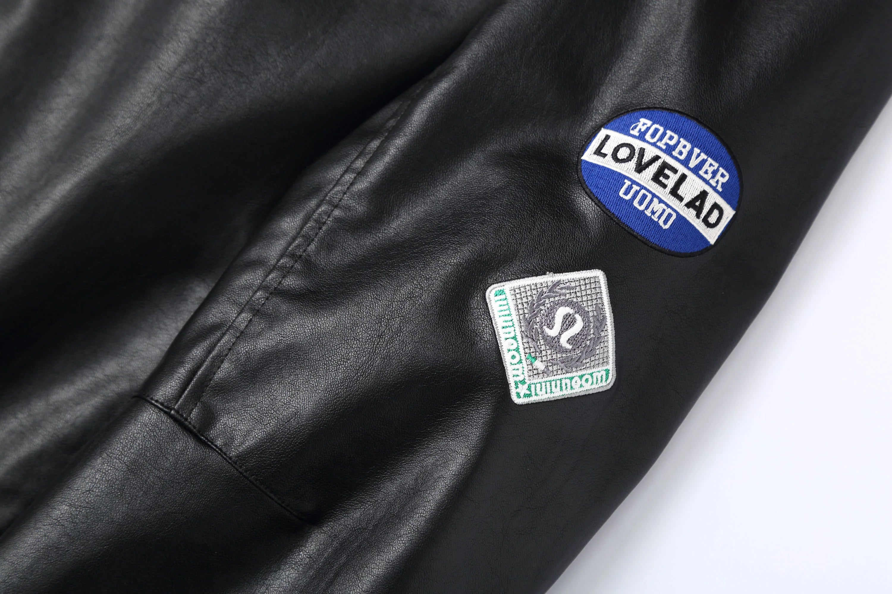 CLP Badge Patch Hooded PU Jacket