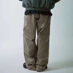 F2CE Distressed Paneled Waxed Pants
