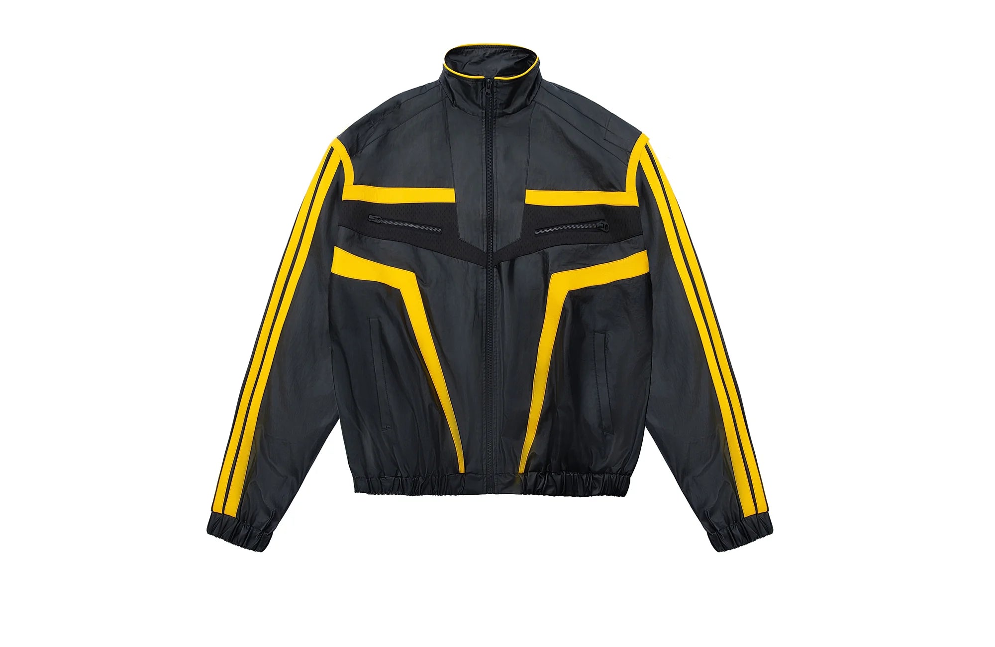 MOGONGSHE Contrast Stripe PU Moto Jacket