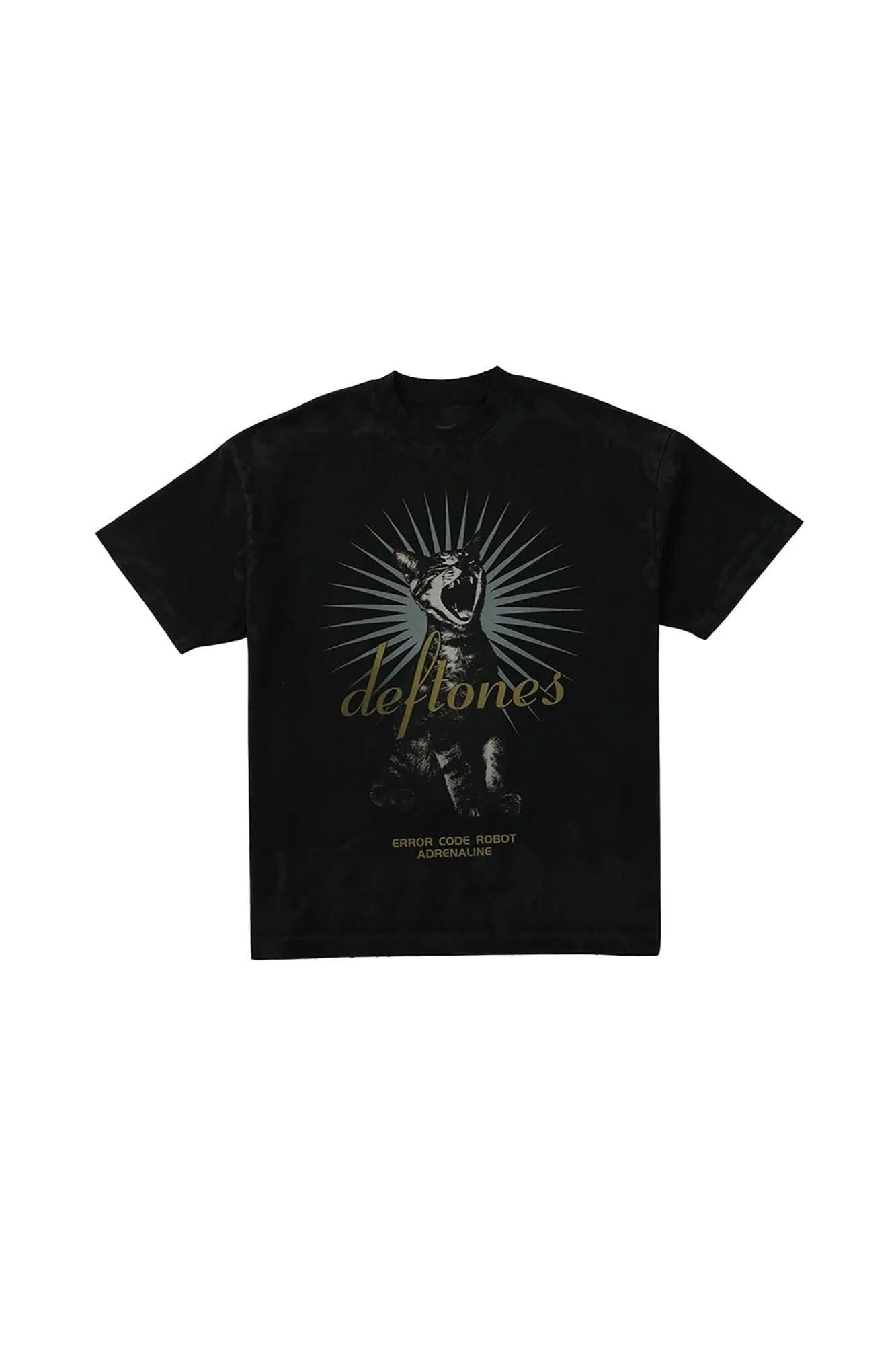 ERROR CODE ROBOT Screaming Cat Graphic Washed T-Shirt