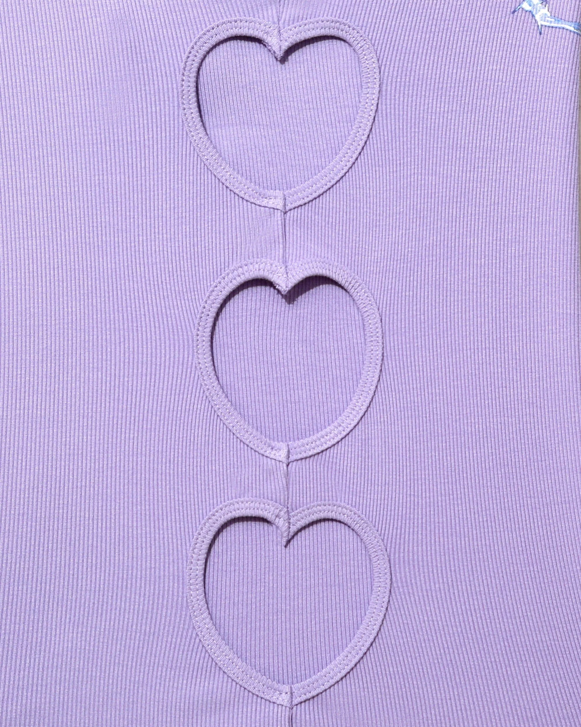 CLP Metallic Heart Slim Hollowed Tank Top Purple