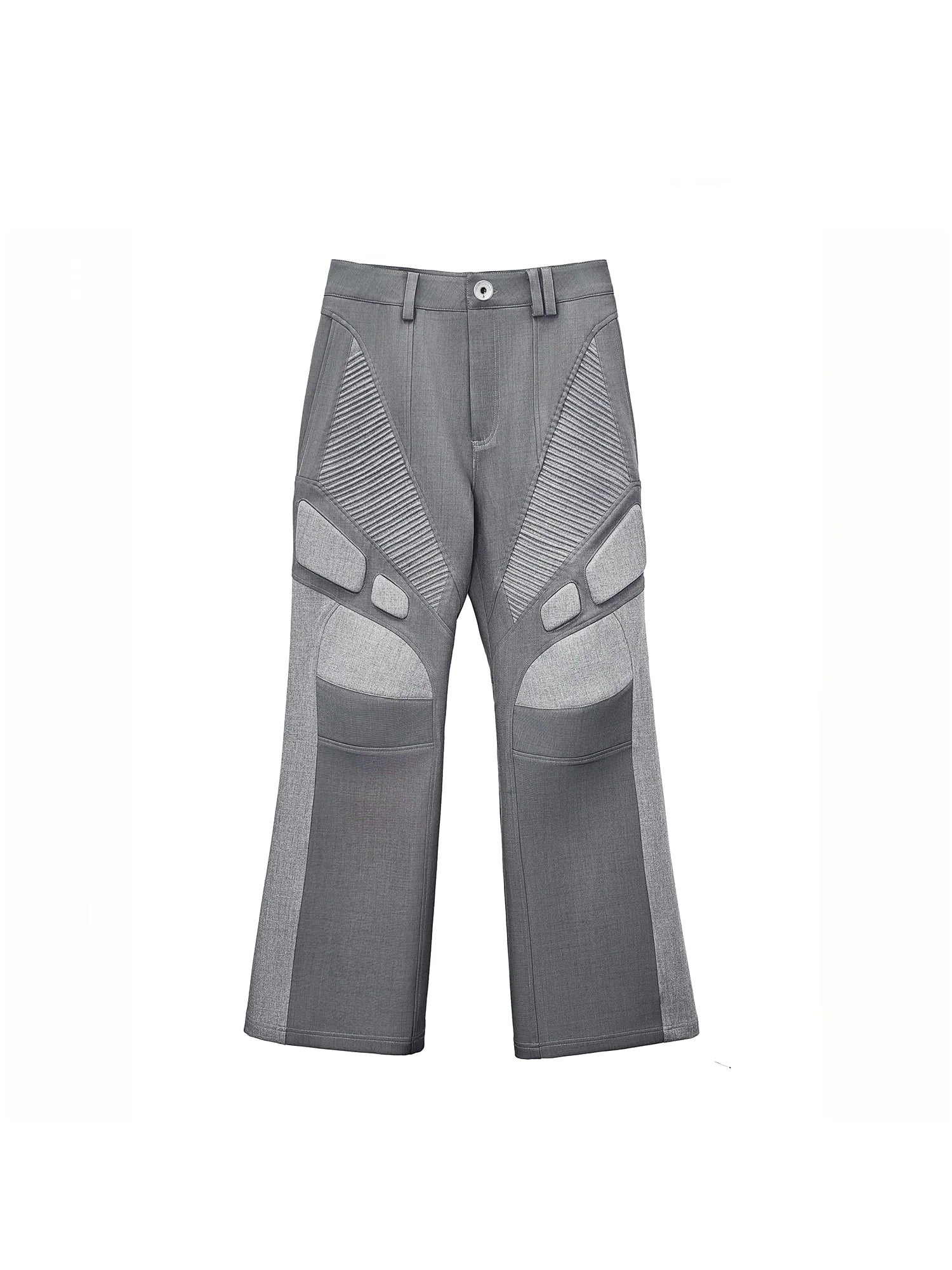 FACEONLAB Paneled Armor Padding Straight-Leg Pants