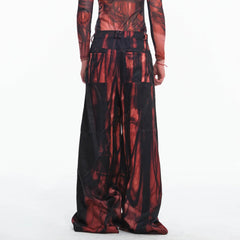 EMBRYO Hair Full-Print Wide-Leg Pants