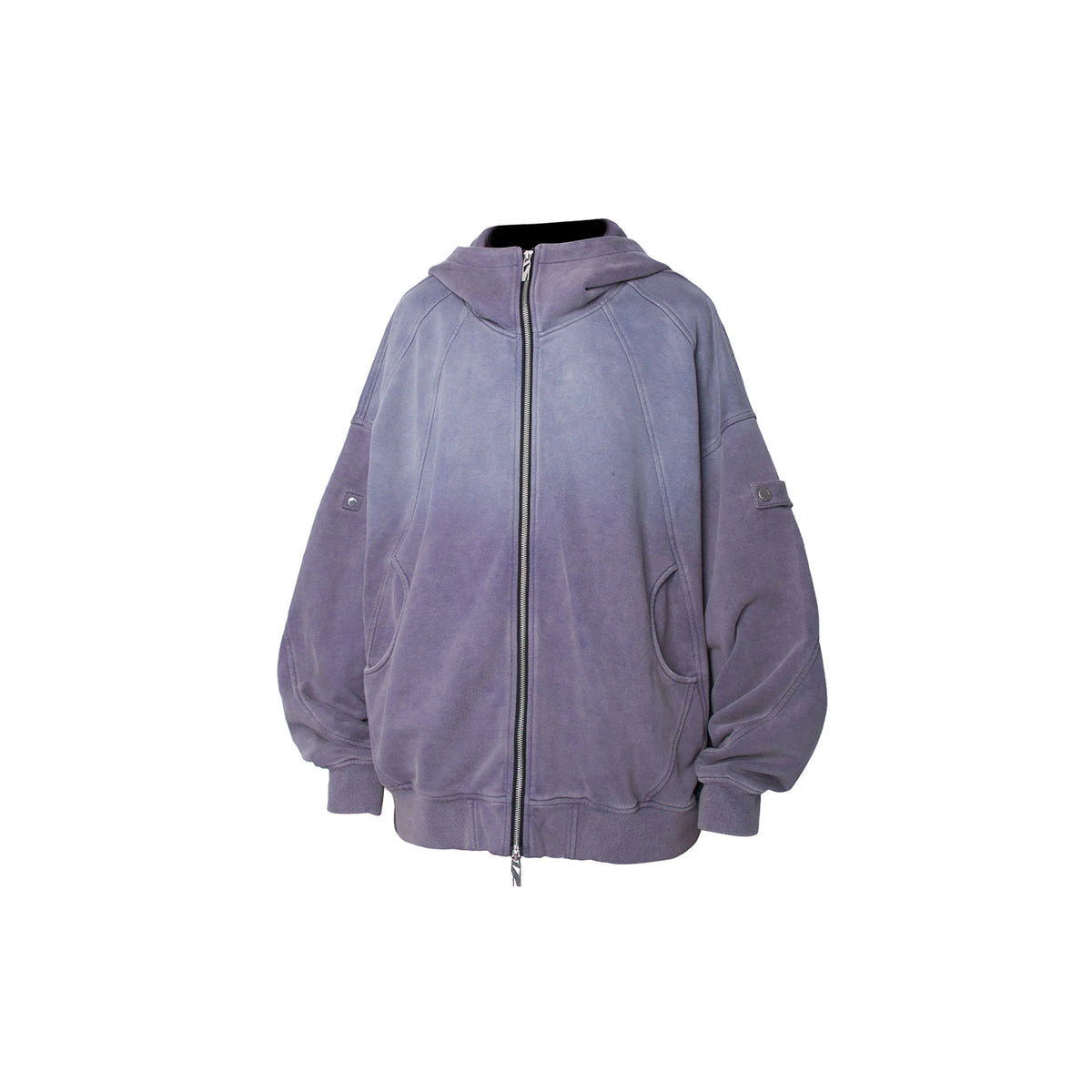 RELABEL Gradient Washed Panel Hooded Jacket Purple