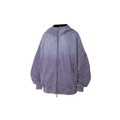 RELABEL Gradient Washed Panel Hooded Jacket Purple