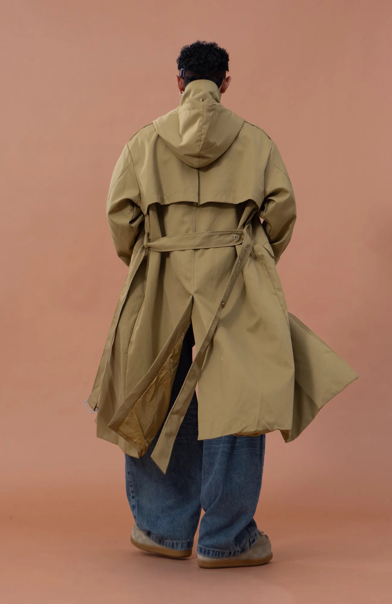 CLP Utility Belted Hooded Trench Coat