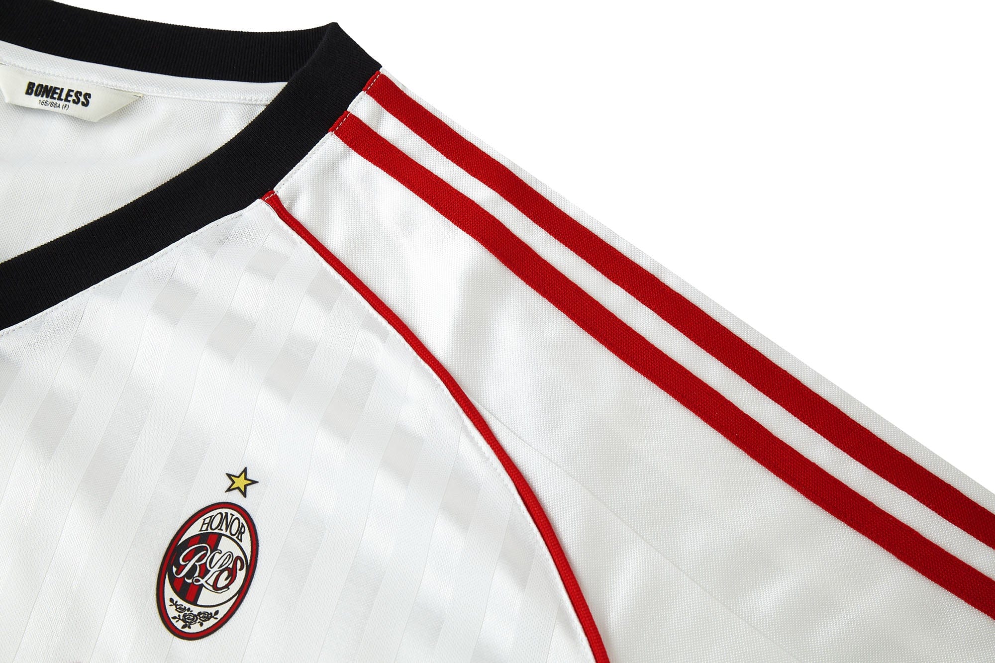 BONELESS Stripe Contrast V-Neck LOGO Jersey