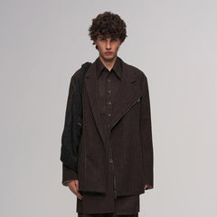 ILNya Nieternite Nifutur Wool-Blend Layered Sash Panel Blazer