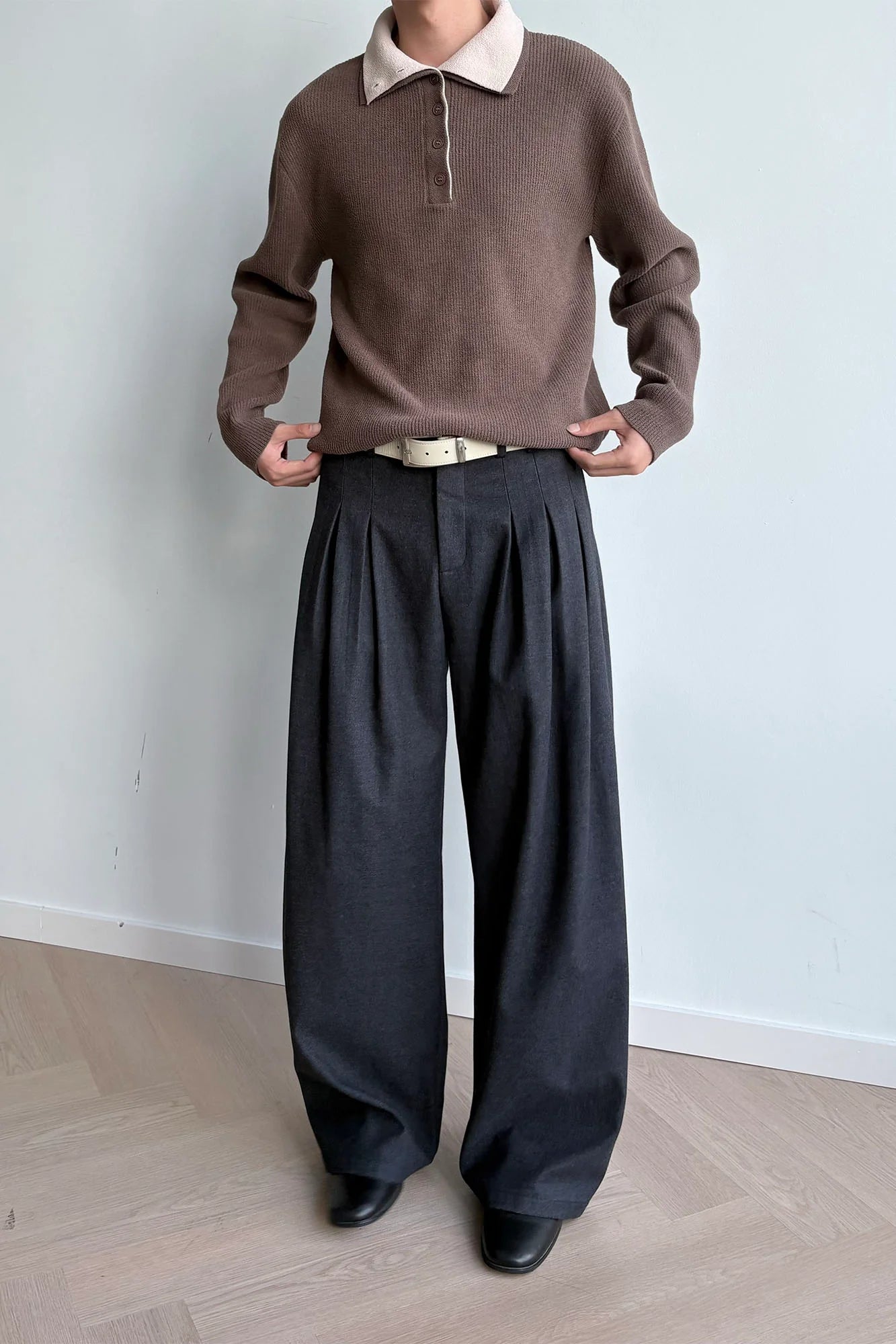 KREATE Triple-Pleat Wide-Leg Trousers