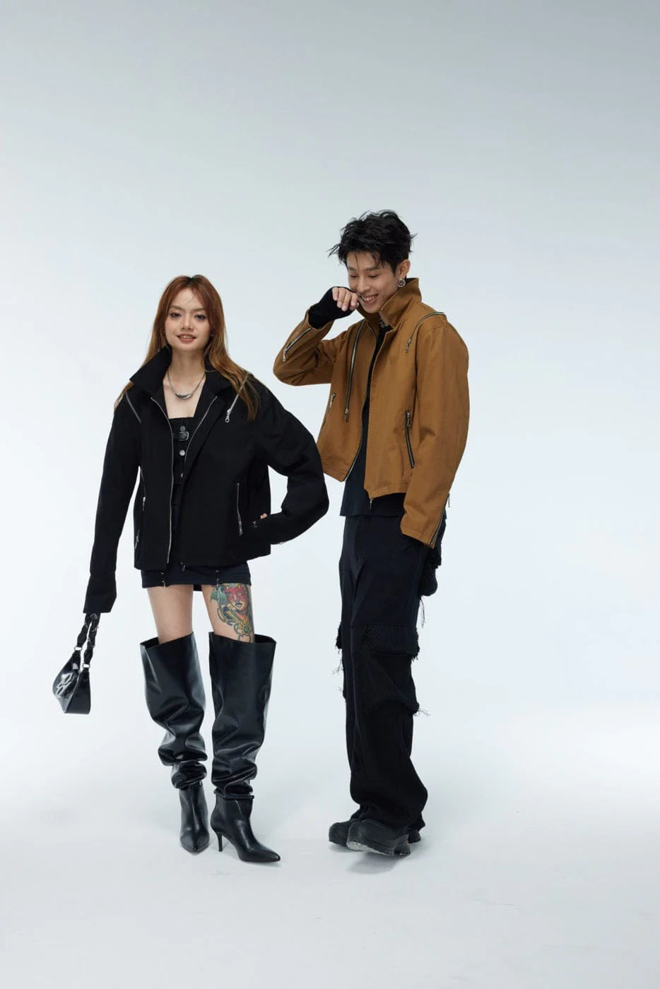 WHISTLEHUNTER Asymmetrical Zippers Jacket