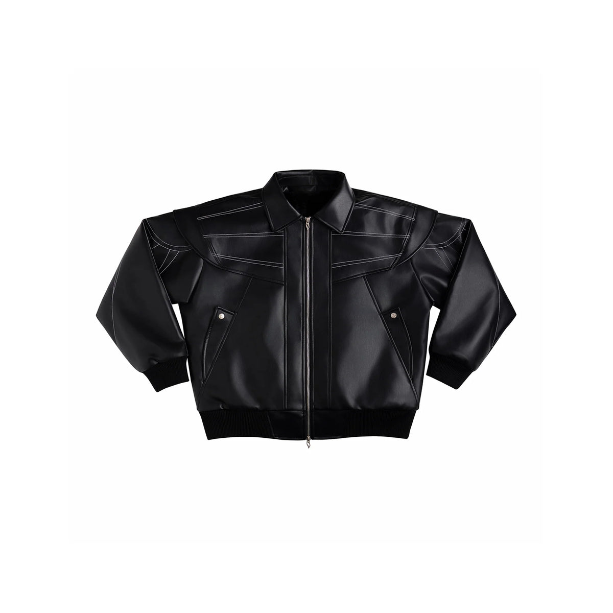 ESAIAS Deconstructed Stitch PU Jacket