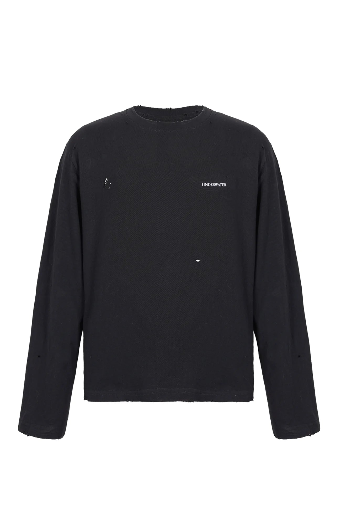UNDERWATER Demon Slashed Cotton Long Sleeve Tee Black