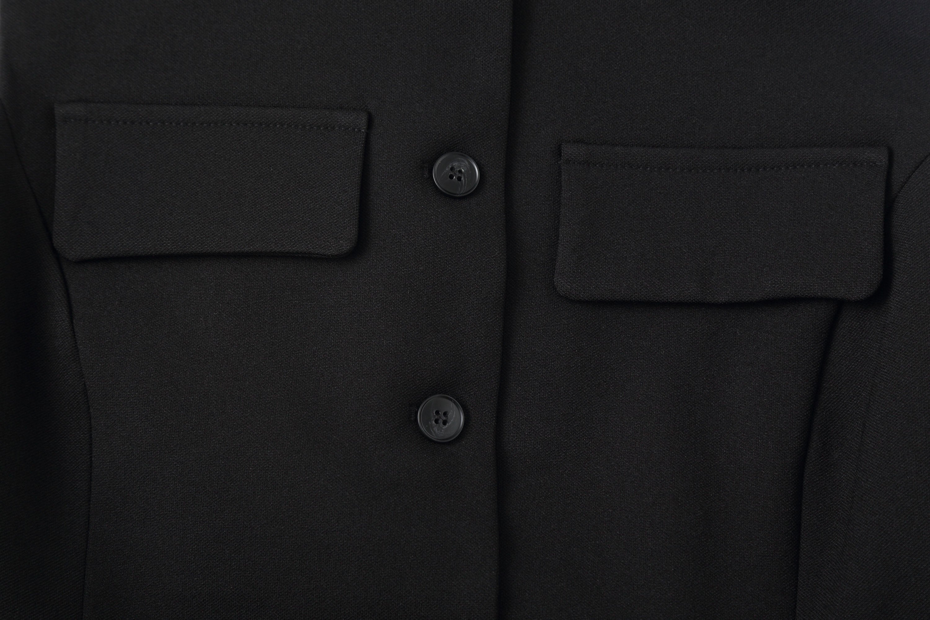 CLP Mandarin-Collar Curved-Placket Button Vest