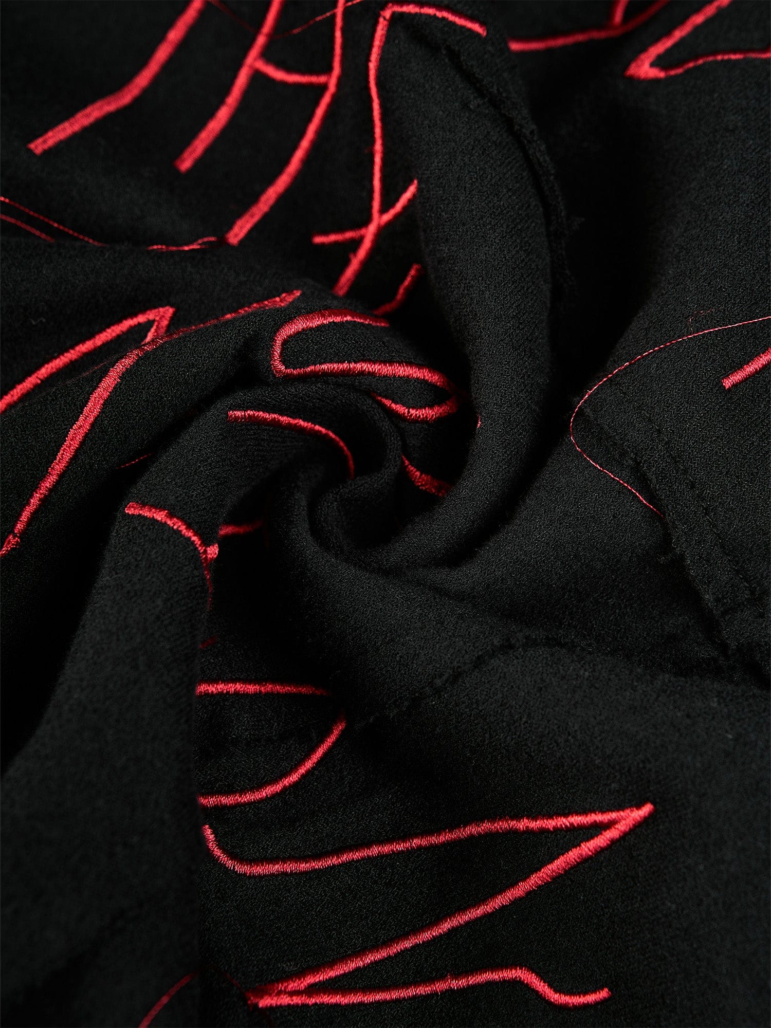 FLYERRER Cross-Panel Contrast Frayed Embroidered Long-Sleeve Tee