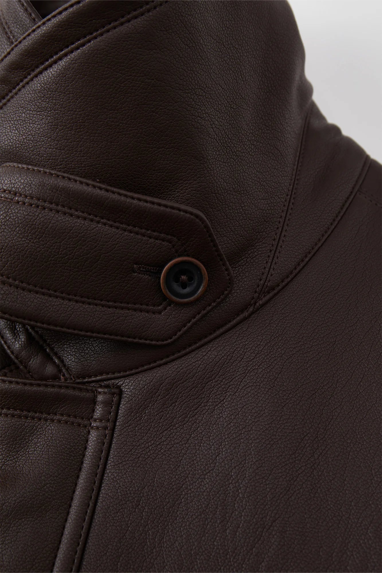 OPICLOTH Soft-Tanned Drawstring Faux Leather Jacket