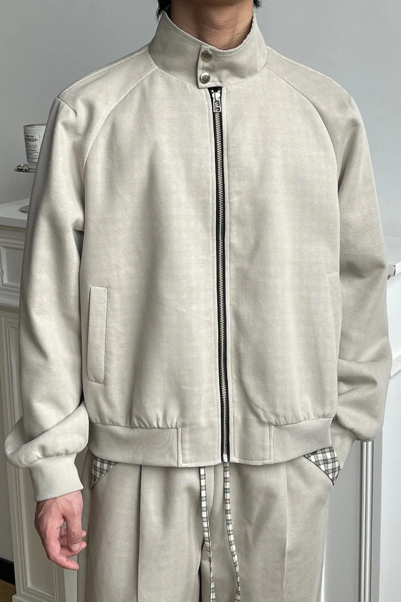 OKAYTHXBYE Checker-Lined Harrington Jacket