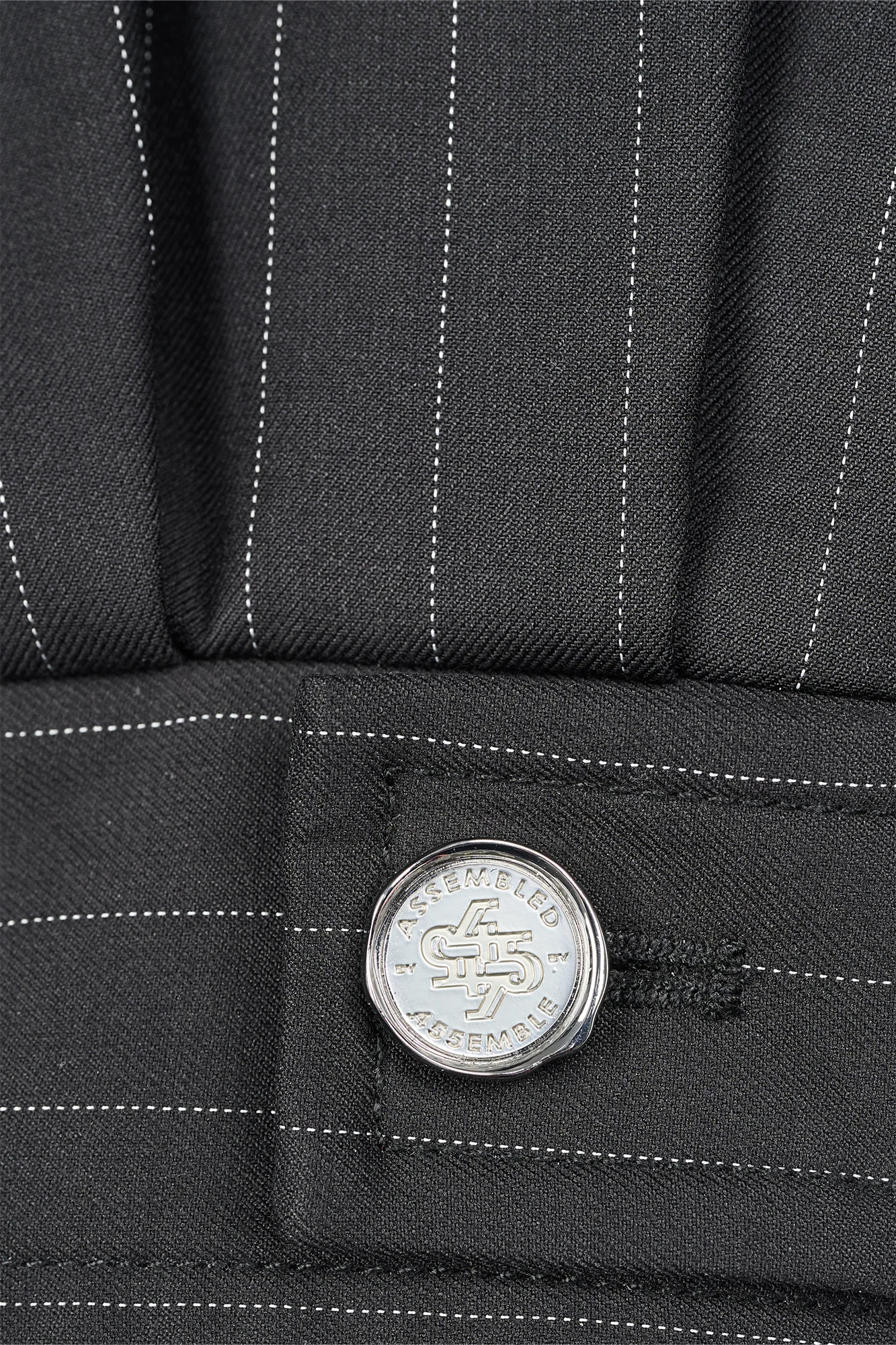 455EMBLE Pinstripe Badge Wool-Blend Blouson Jacket