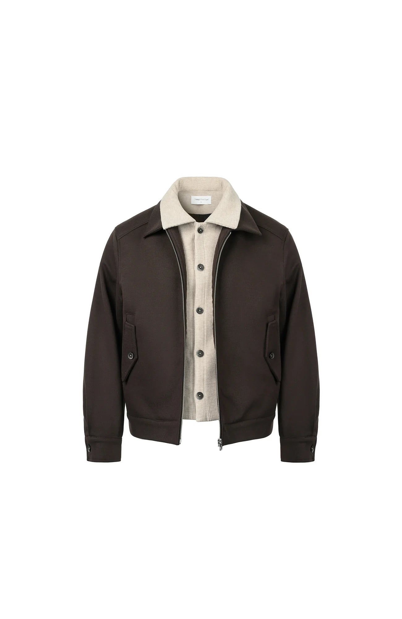 OKAYTHXBYE Faux-Layer Knit-Inset Jacket