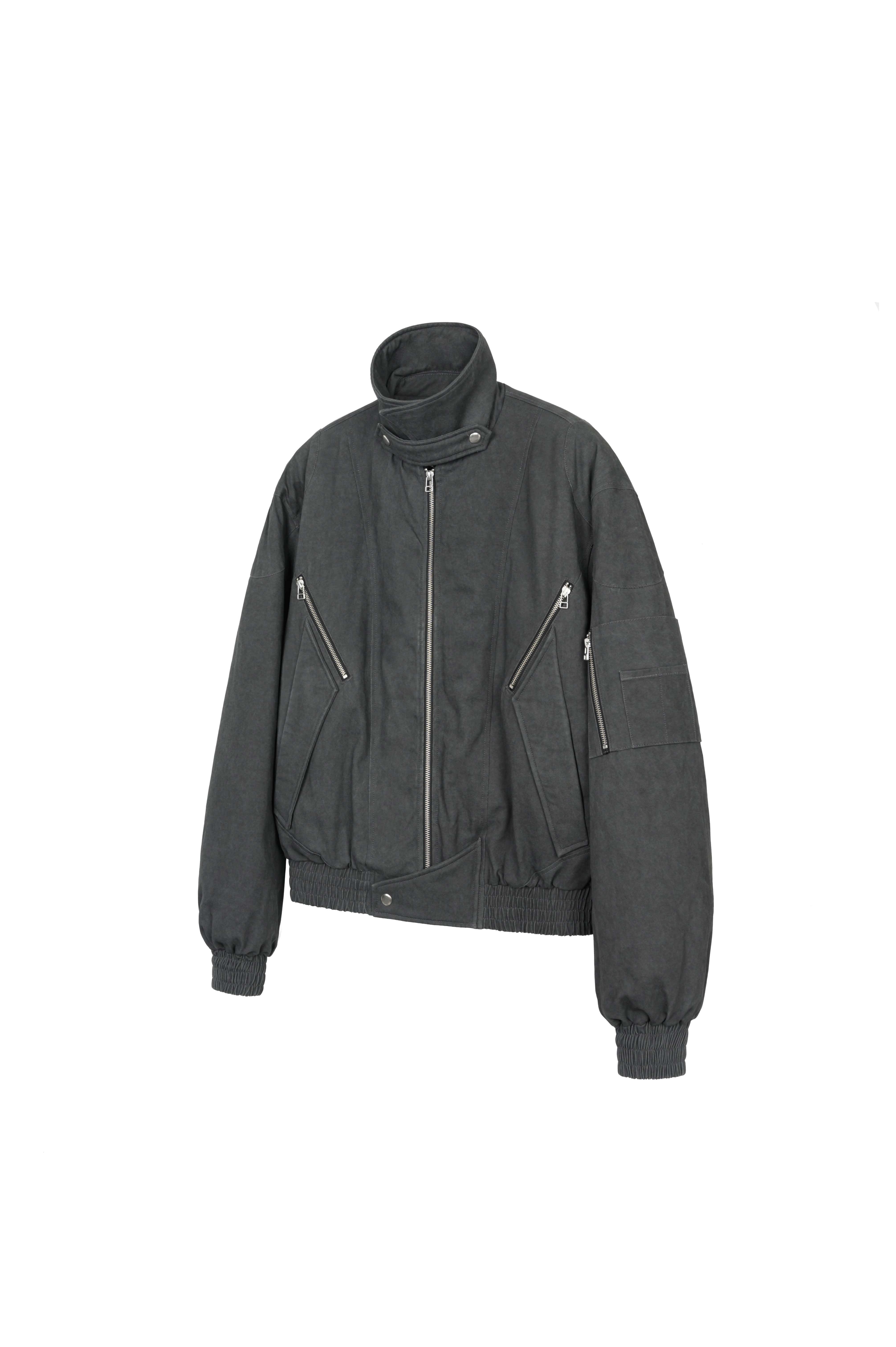 OKAYTHXBYE 3M Thinsulate Padded Multi-Zip Bomber Jacket