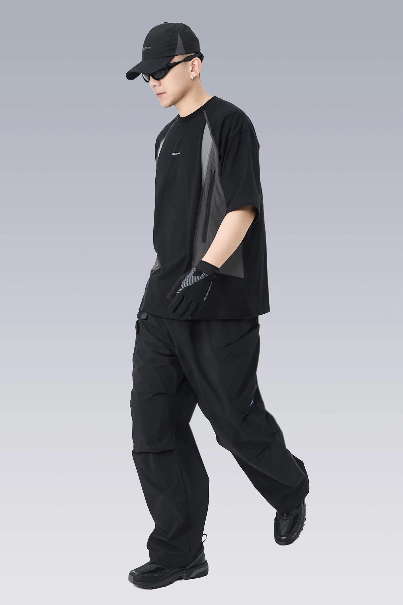 SILENSTORM Multi-Pocket Drawstring Crinkled Pants