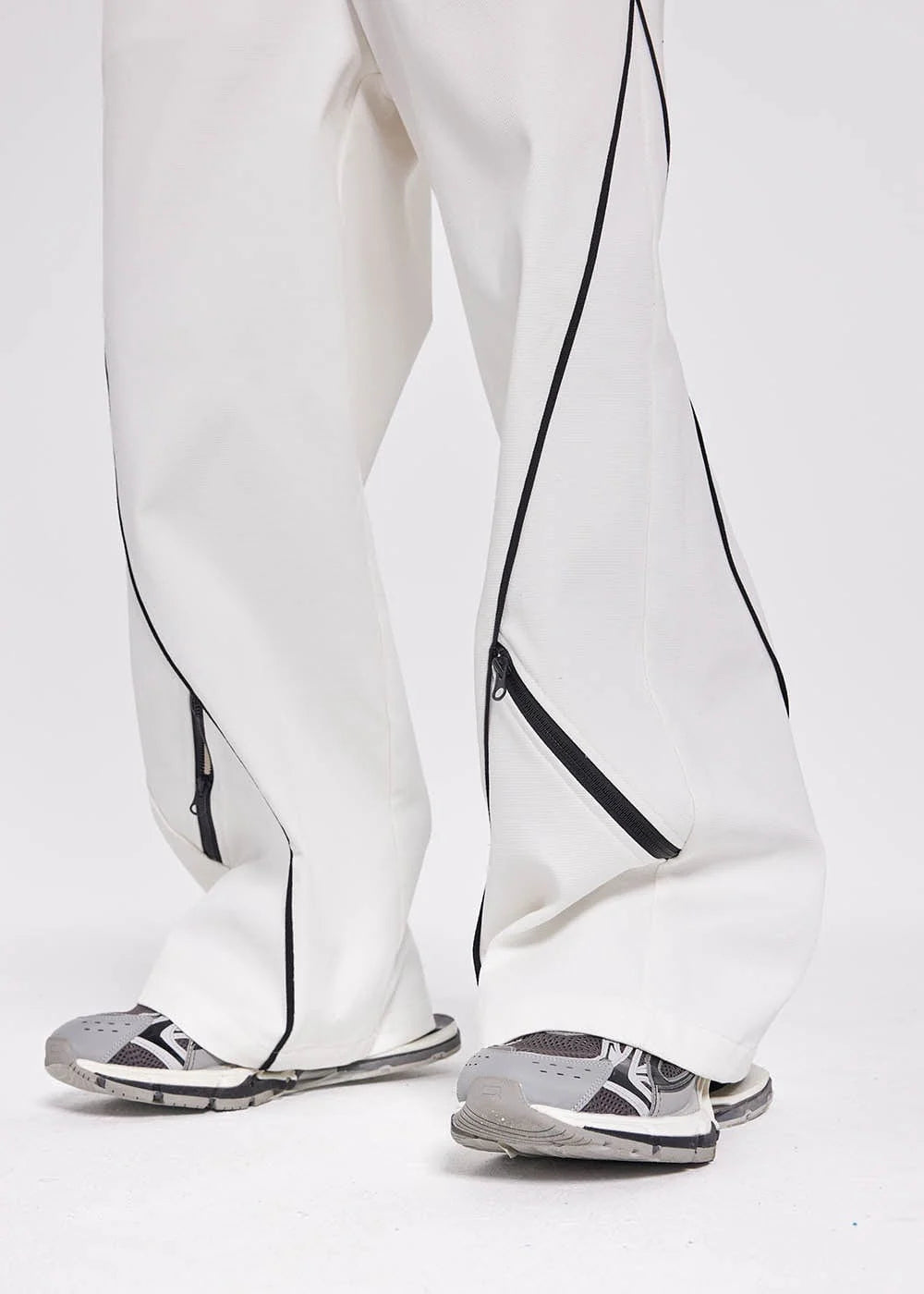 49PERCENT Paneled Zipper Wide-Leg Pants