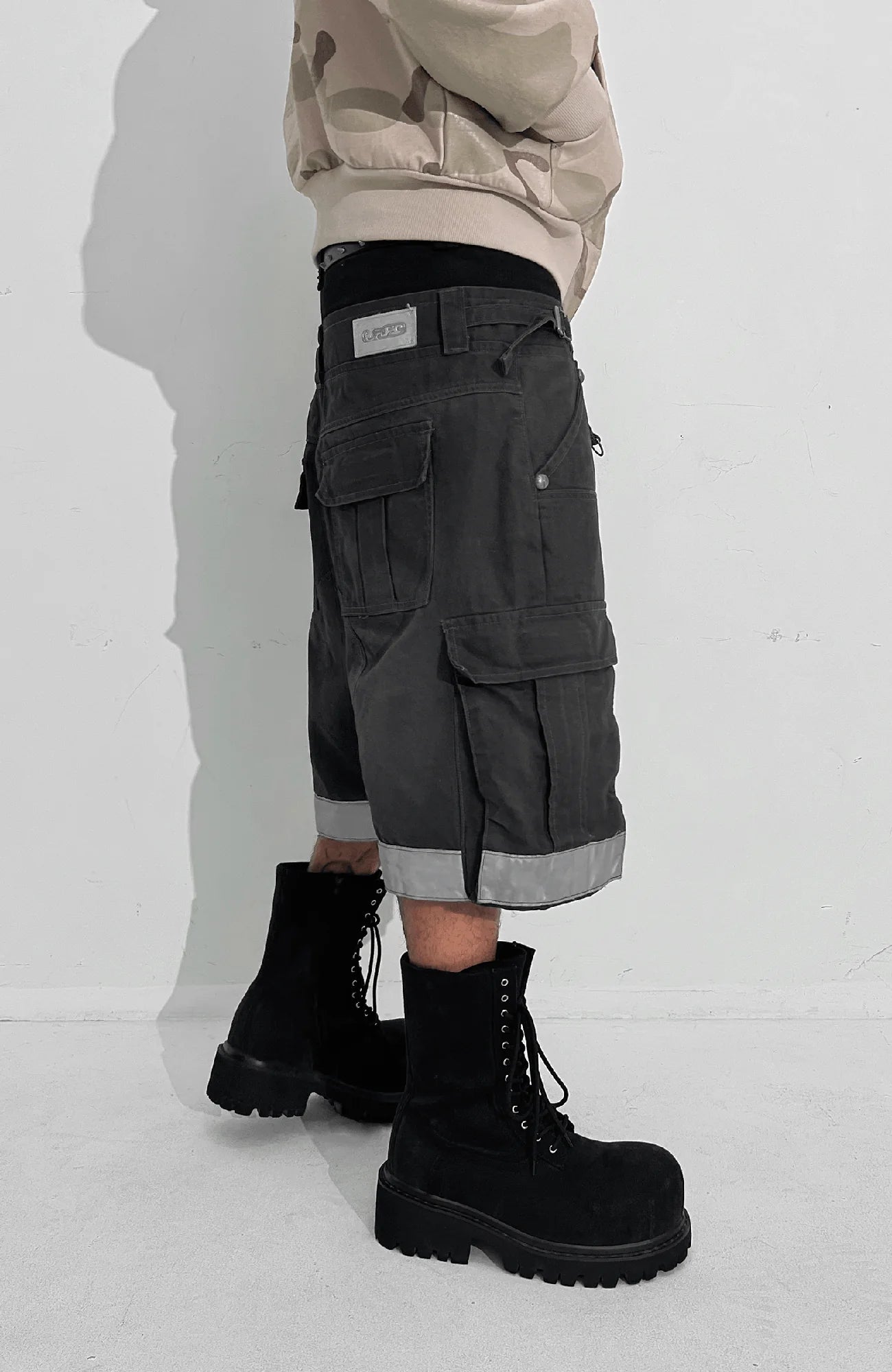 TECNINEGROUP Detachable Reflective Firefighter Cargo Pants Gray