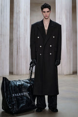 FACEONLAB Structured Double-Breasted Overcoat