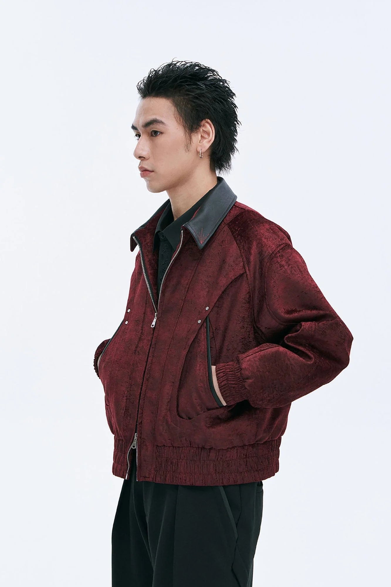 CATSSTAC Velvet Leather-Collar Elastic Jacket