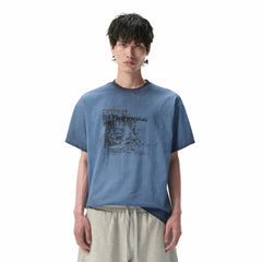 SAVAGEGROWTHWORLD Racer Graphic Faded Washed T-Shirt