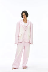 VANN VALRENCE Washed Beaded Frayed Denim Jacket