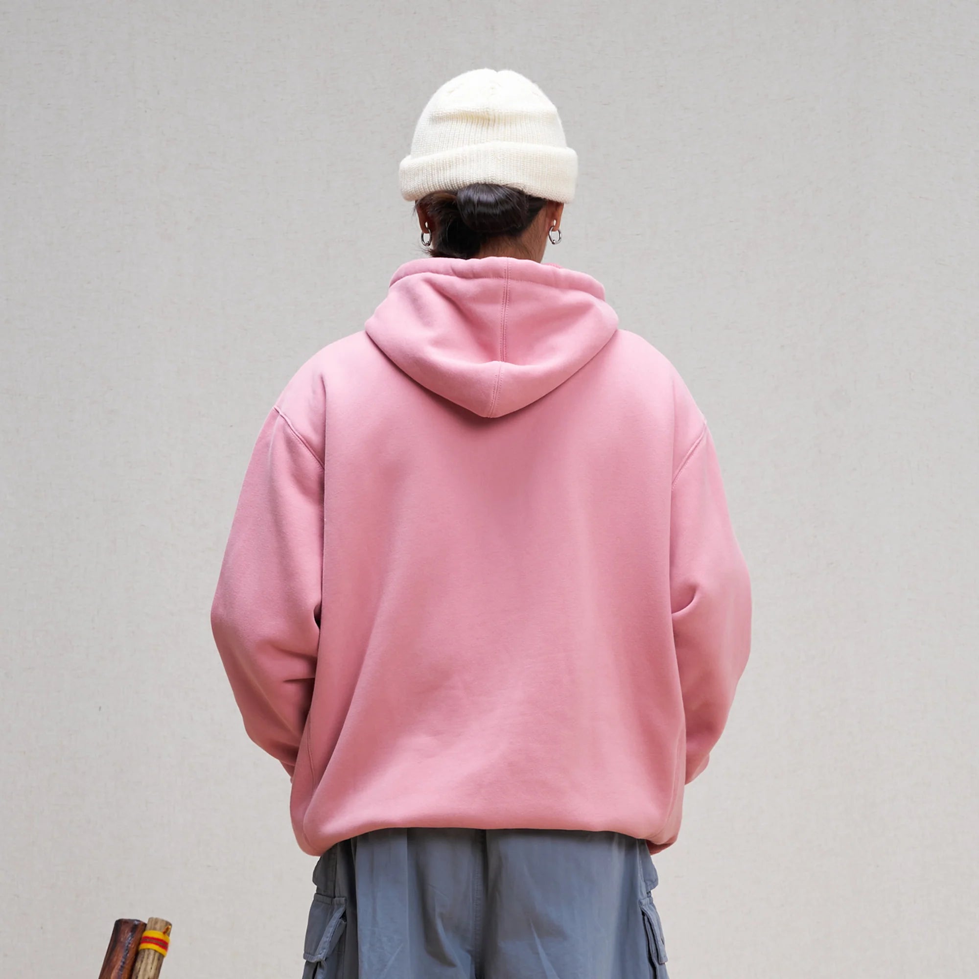 UNLIMITED MOTE Embroidered Waffle Lining Drawstring Hood Jacket