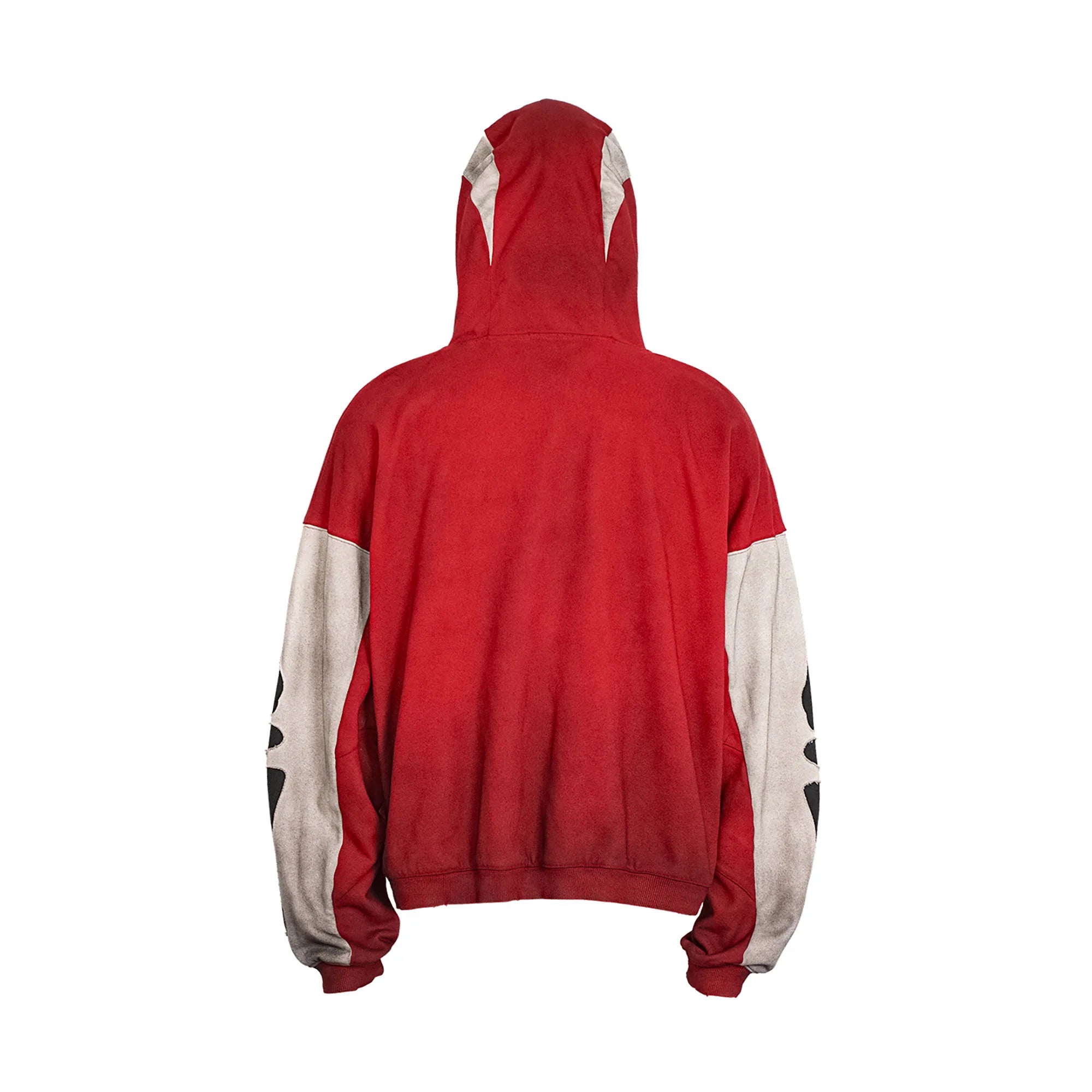 UNDERWATER Skeleton Distressed Contrast Panel Hooded Jacket