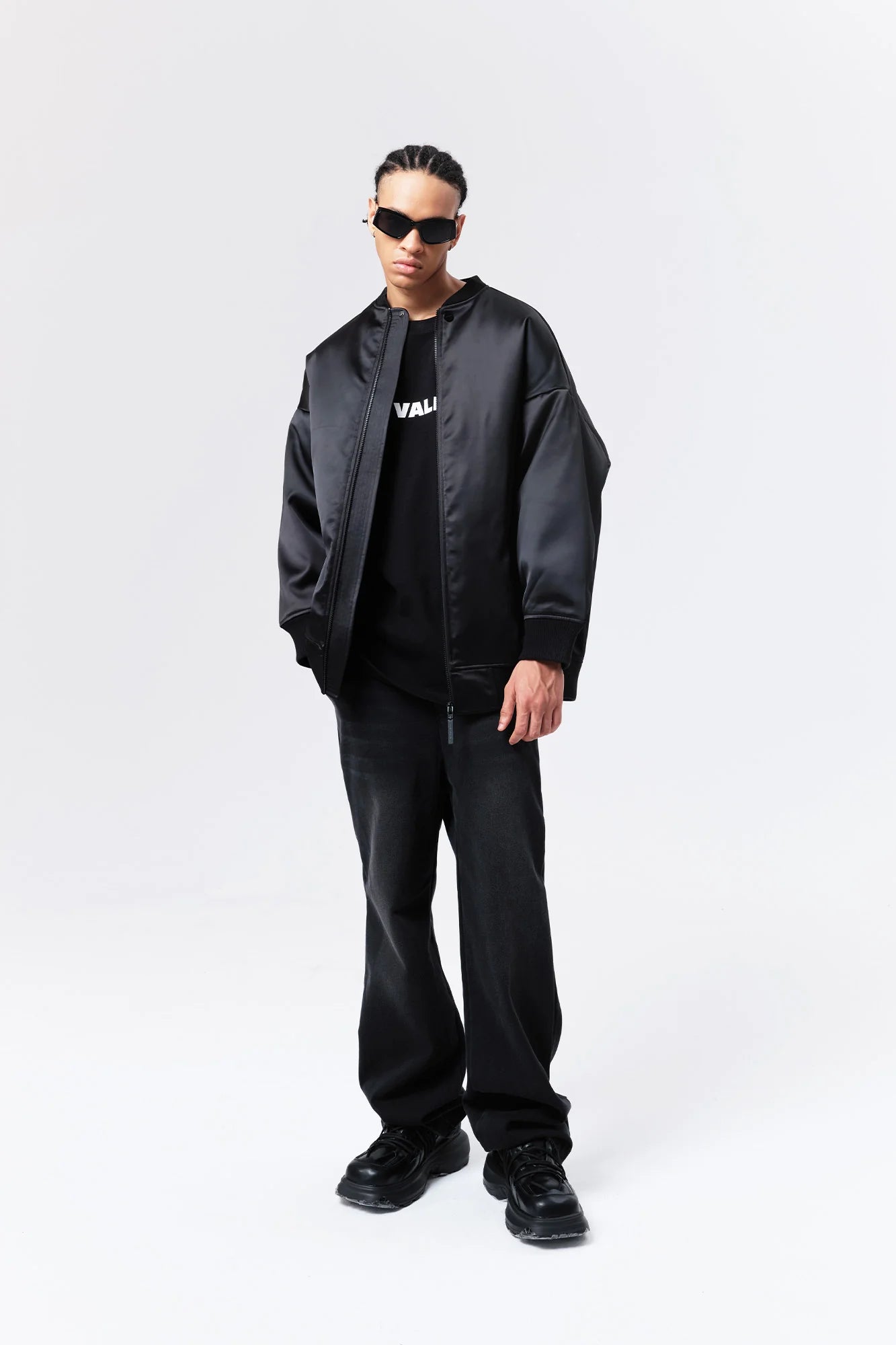VANN VALRENCE Satin Oversized Down Bomber