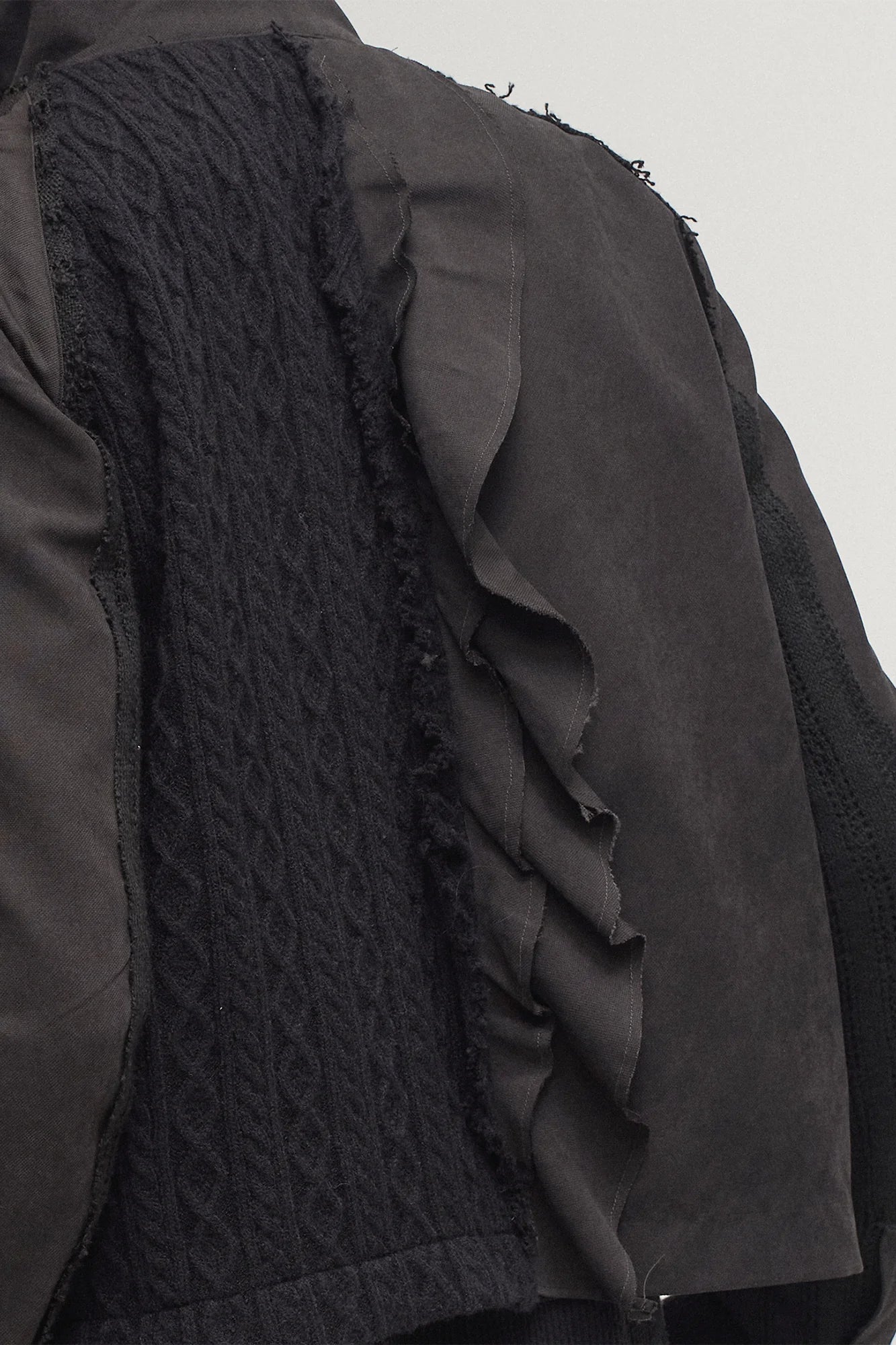 ILNya Nieternite Nifutur Asymmetrical Frayed Seam Ruffle Jacket