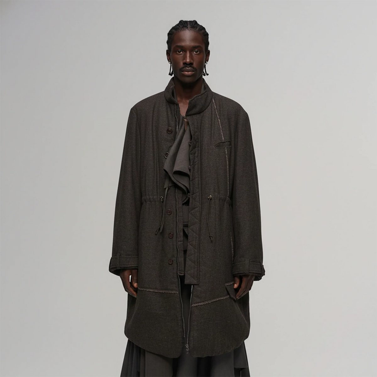ILNya Nieternite Nifutur Asym Hem Drawcord Wool-Blend Parka