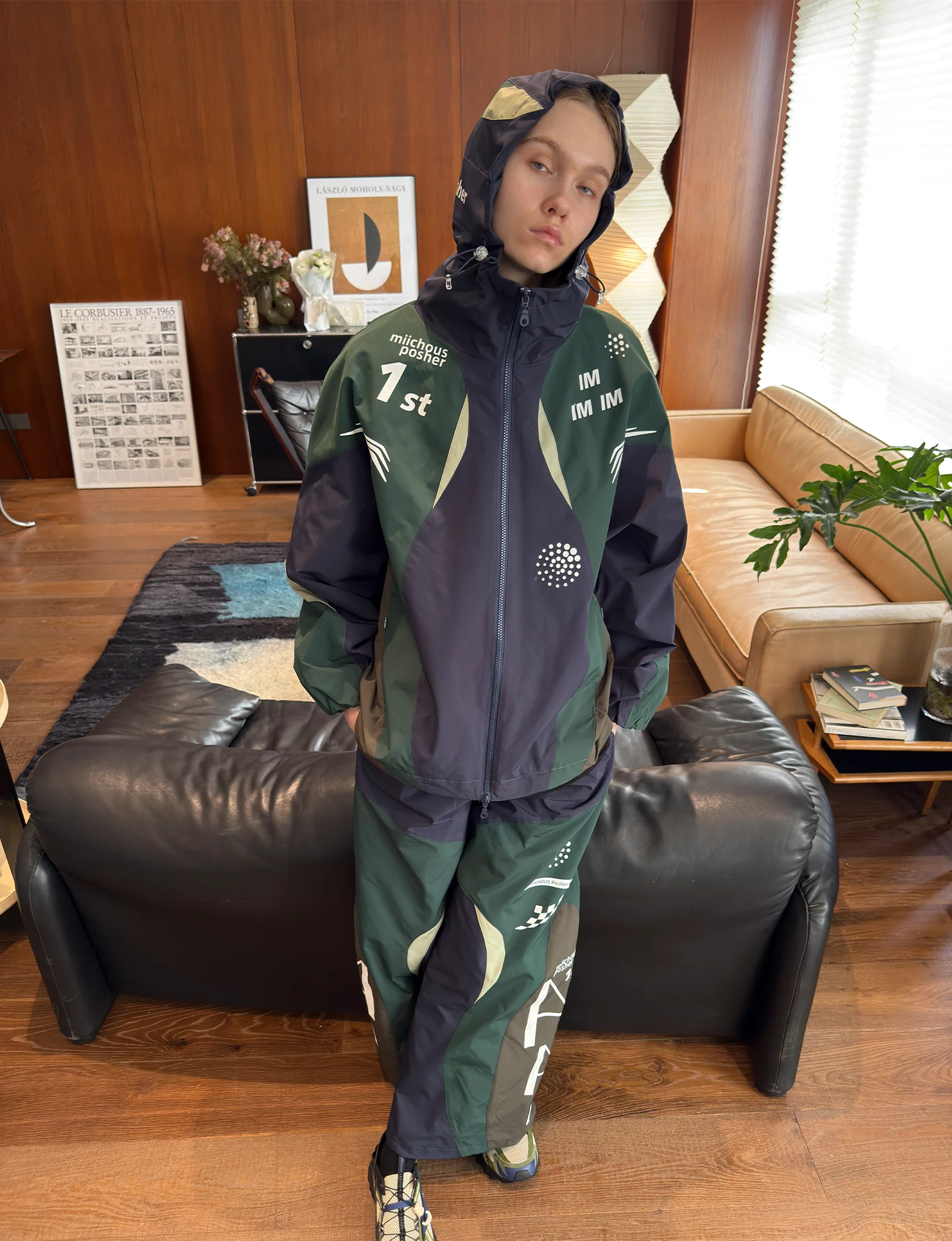 MIICHOUS Contrast Racer Graphic Panel Pants
