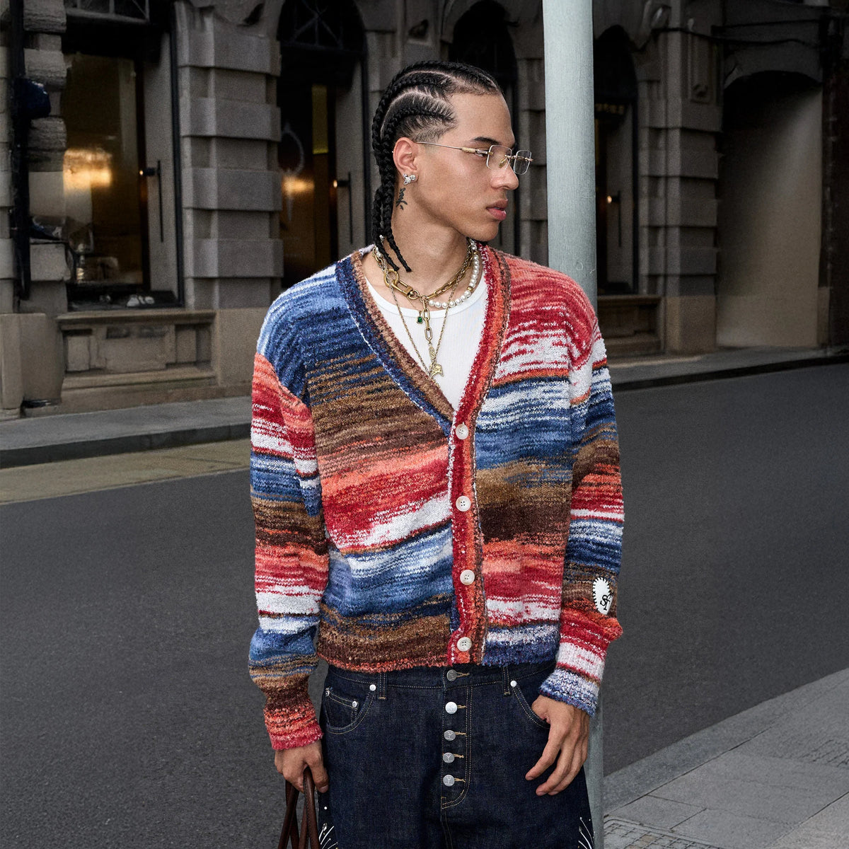 STEEPC Gradient Heartpatch Boxy Cardigan