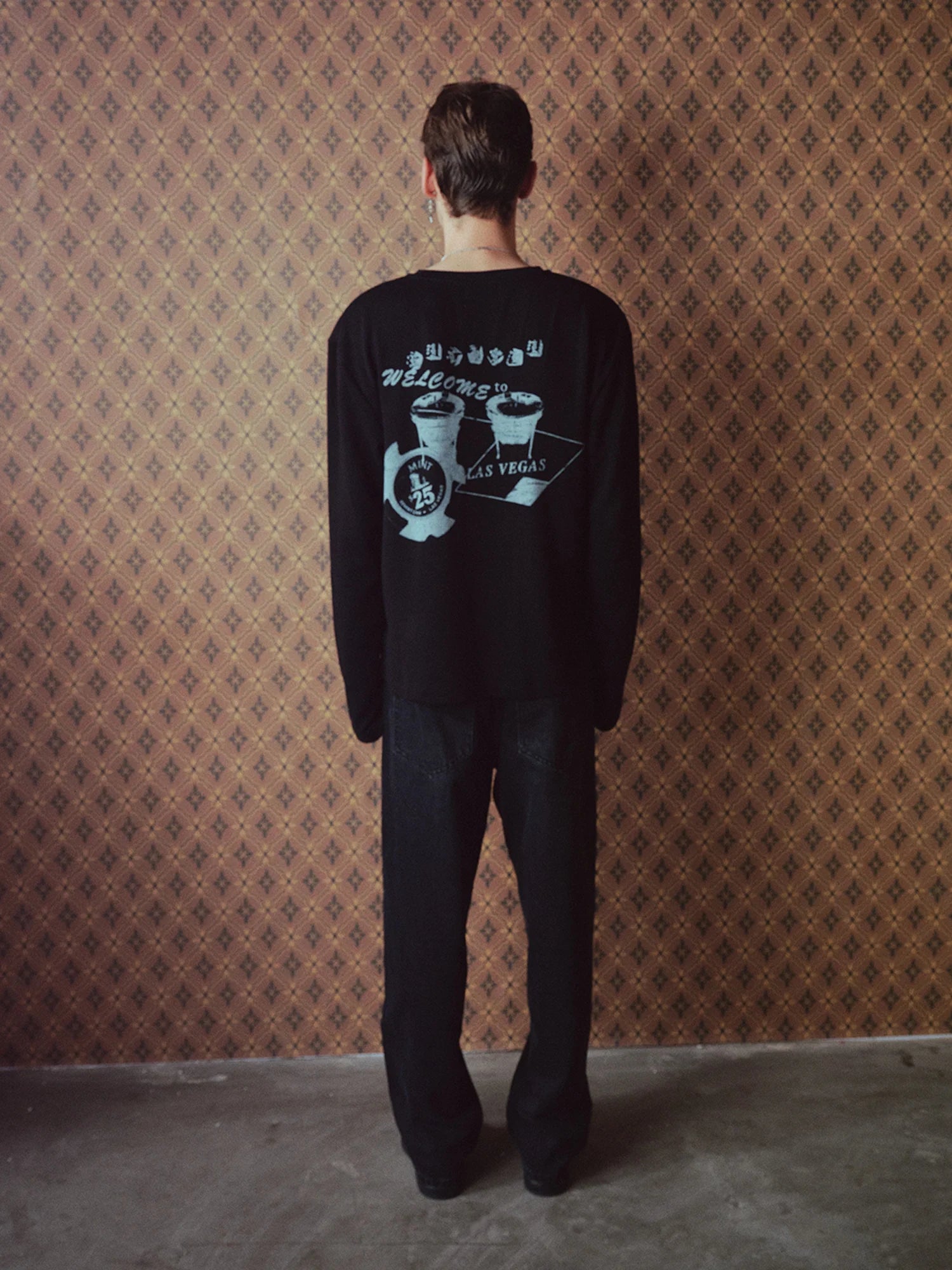 RICHILL Retro Vegas Waffle Henley Long-Sleeve Tee