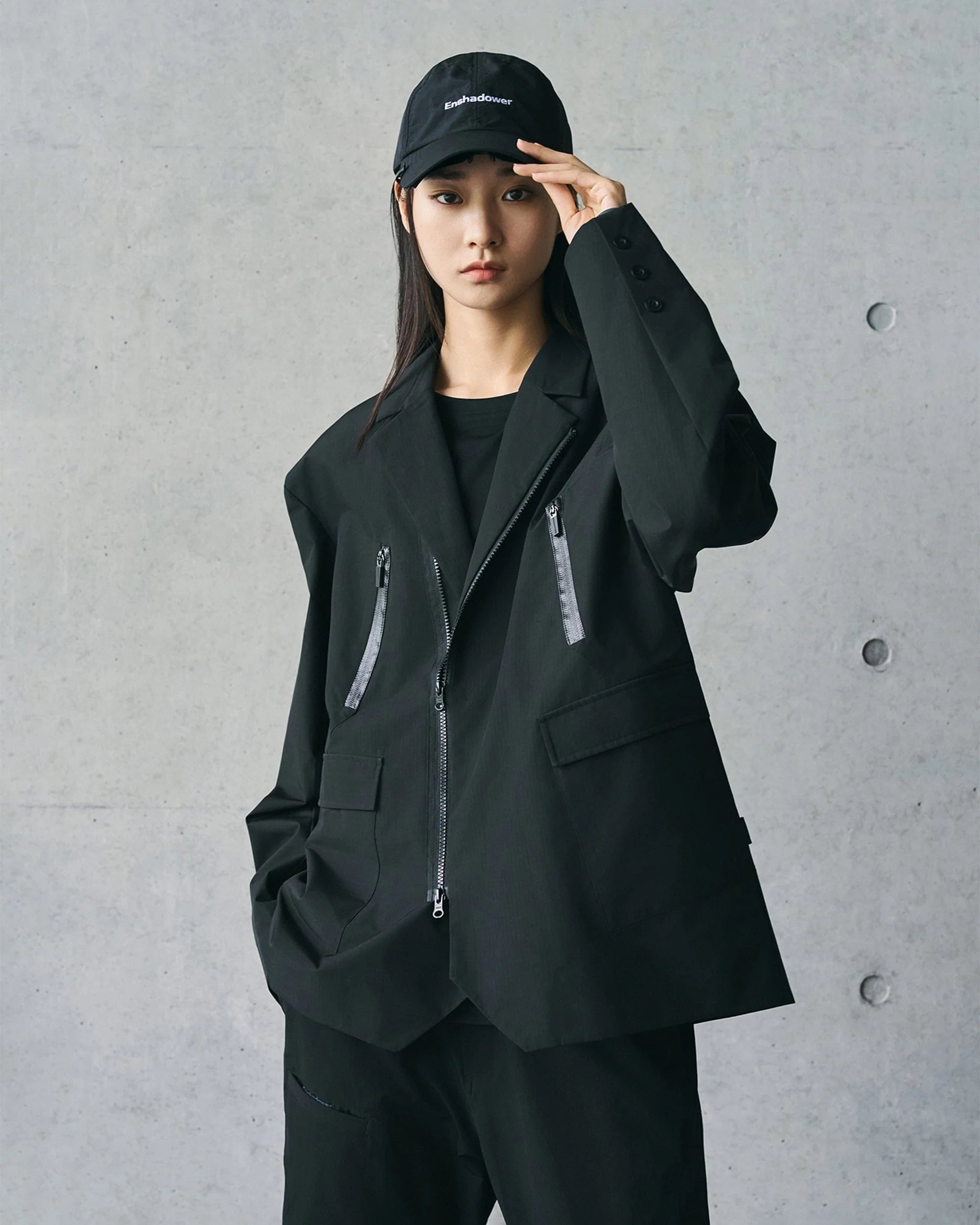 ENSHADOWER Modern Multi-pocket Zipper Outdoor Blazer