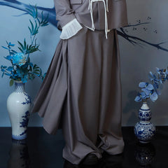 JIECHI Layered Draped Wide-Leg Pants