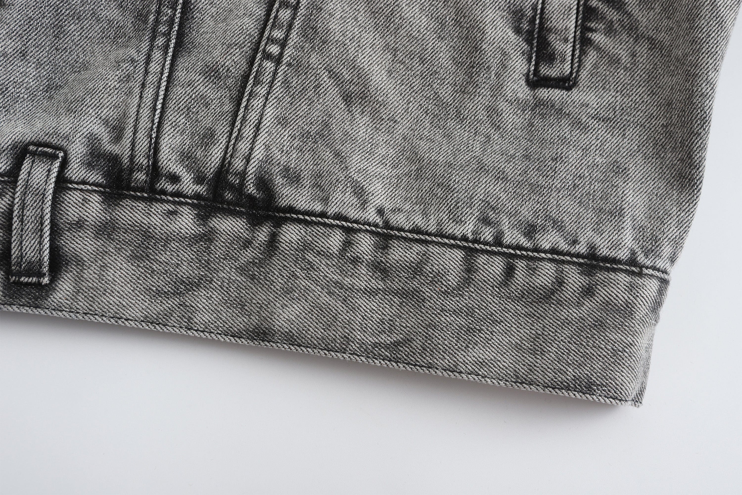 VANN VALRENCE Structural Panel Acid-Washed Oversized Denim Jacket