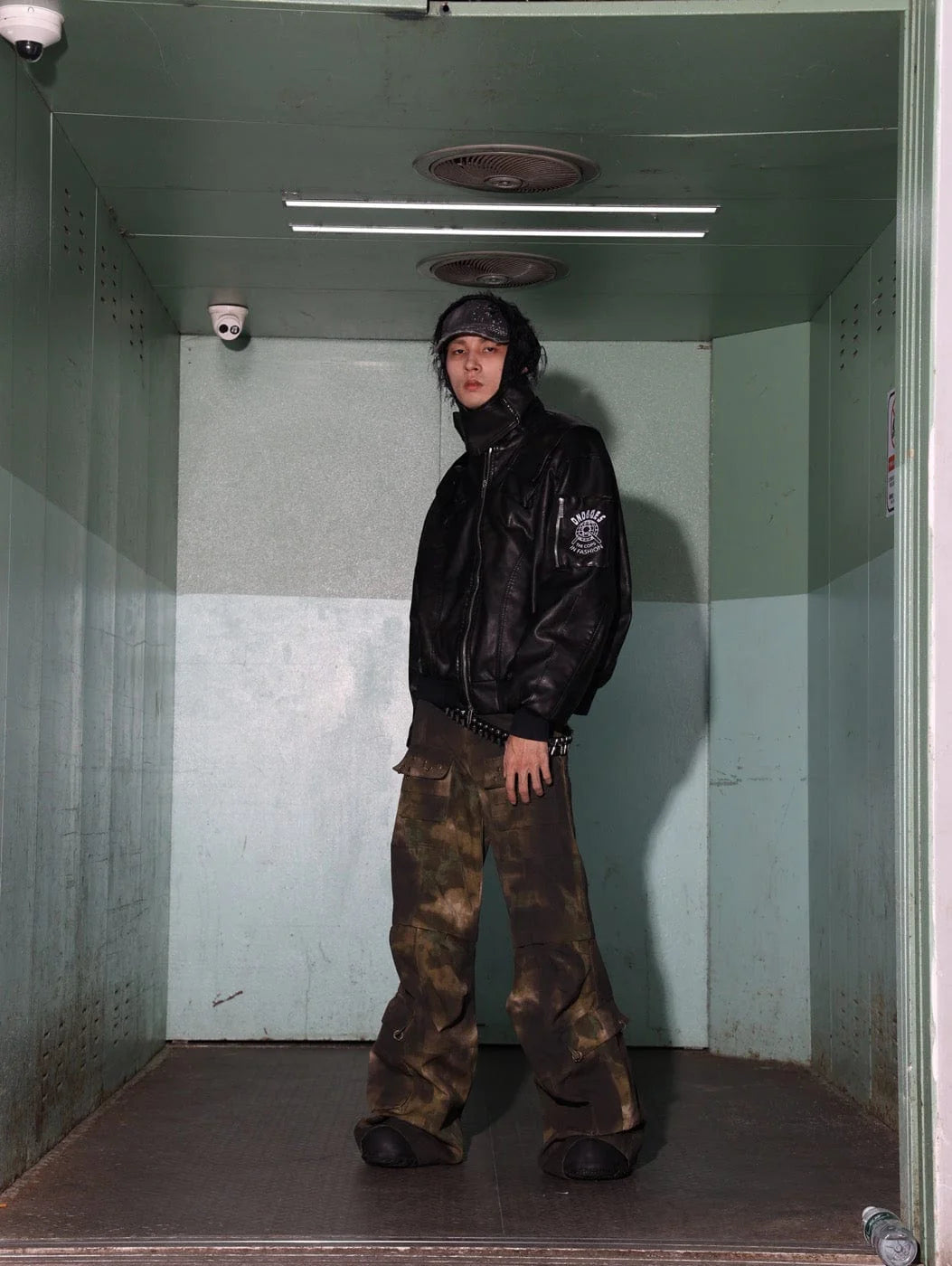 DND4DES Battle Field Faux Leather Bomber Jacket
