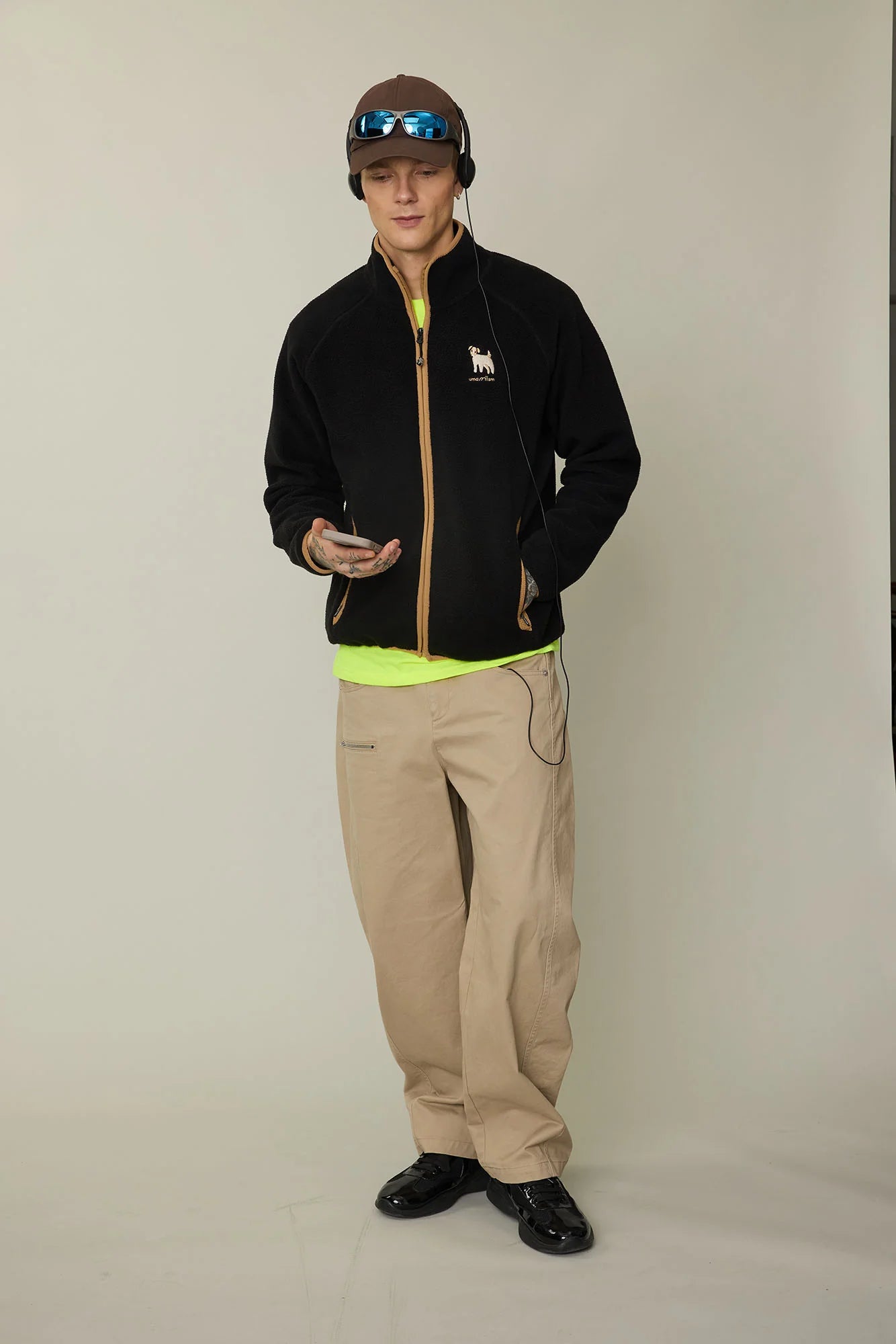 UMAMIISM Contrast Trim Fleece Jacket