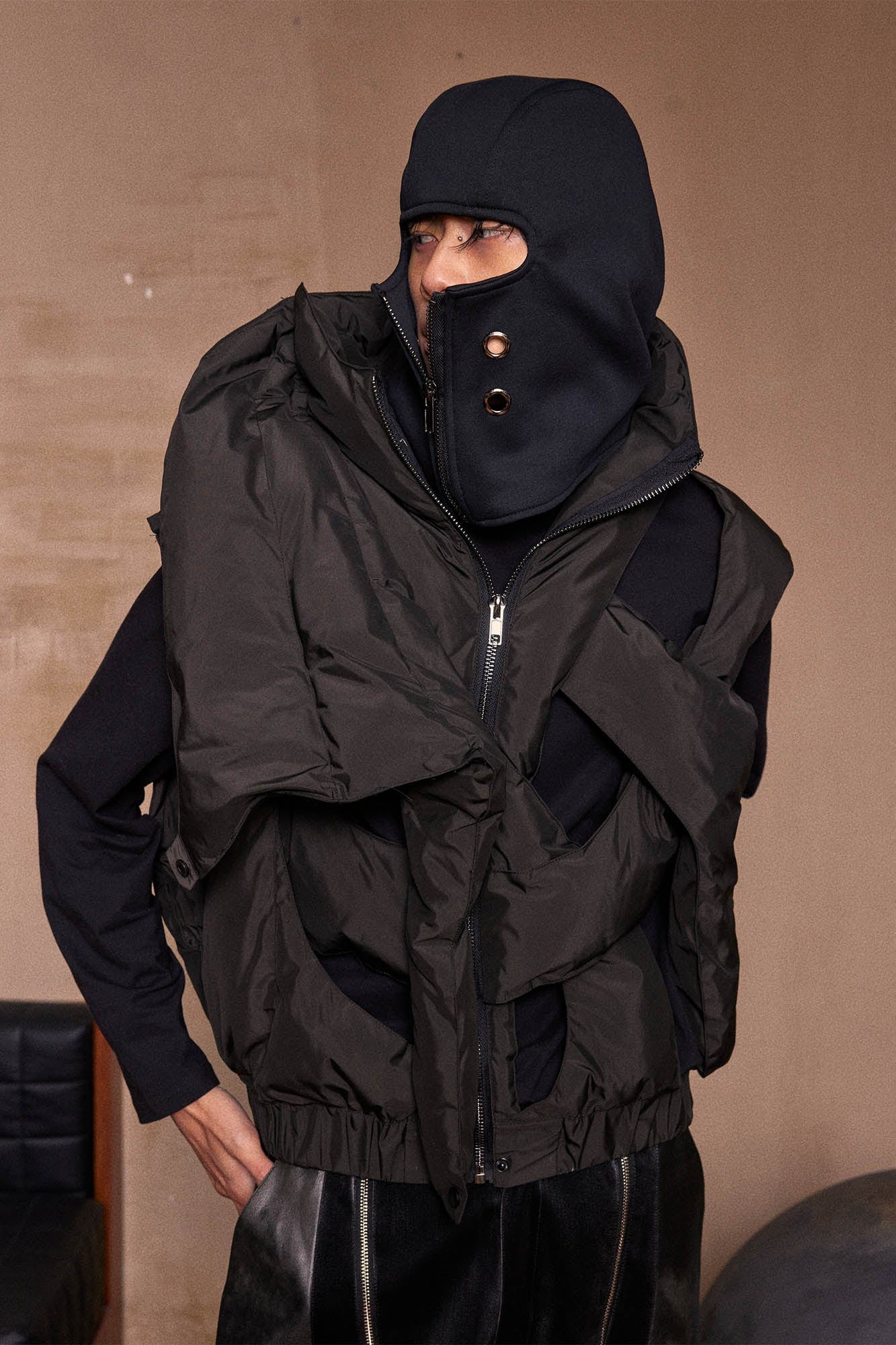 KADAKADA Zippered Grommet Balaclava