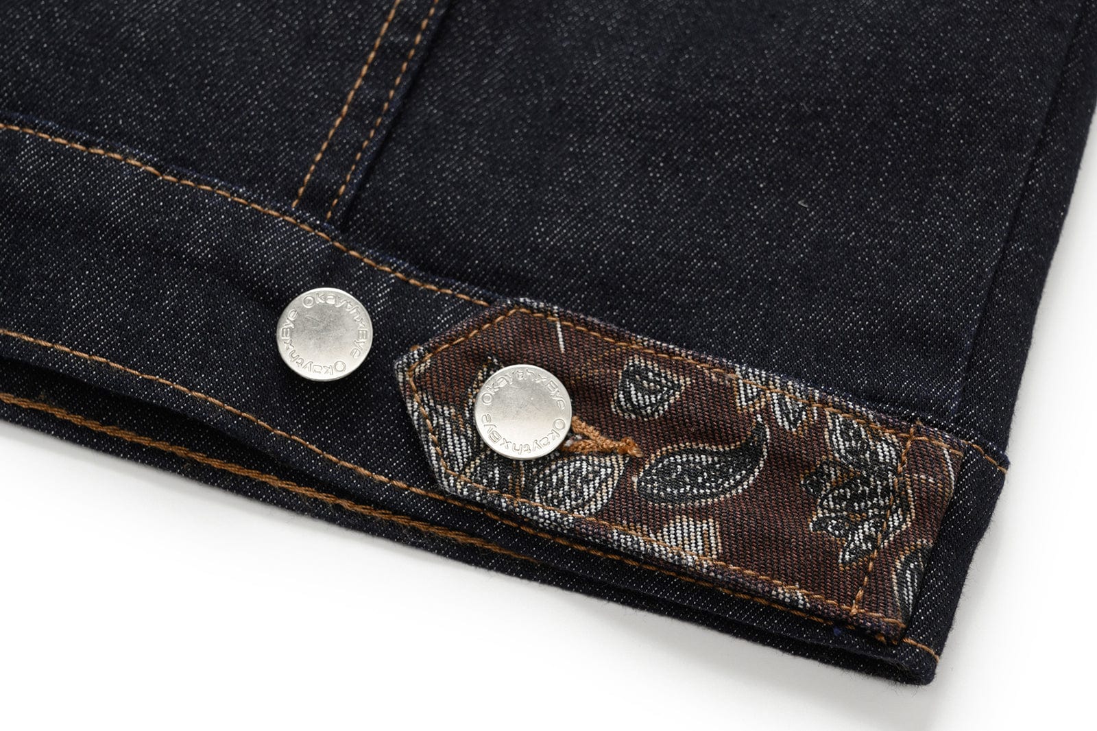 OKAYTHXBYE Floral-Lined Denim Jacket