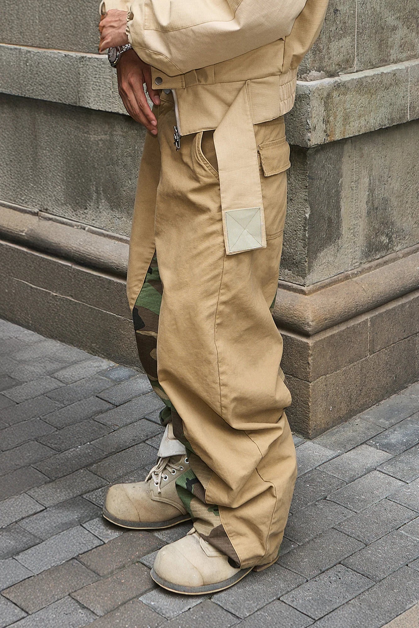 STEEPC Camo-Spliced Baggy Pants
