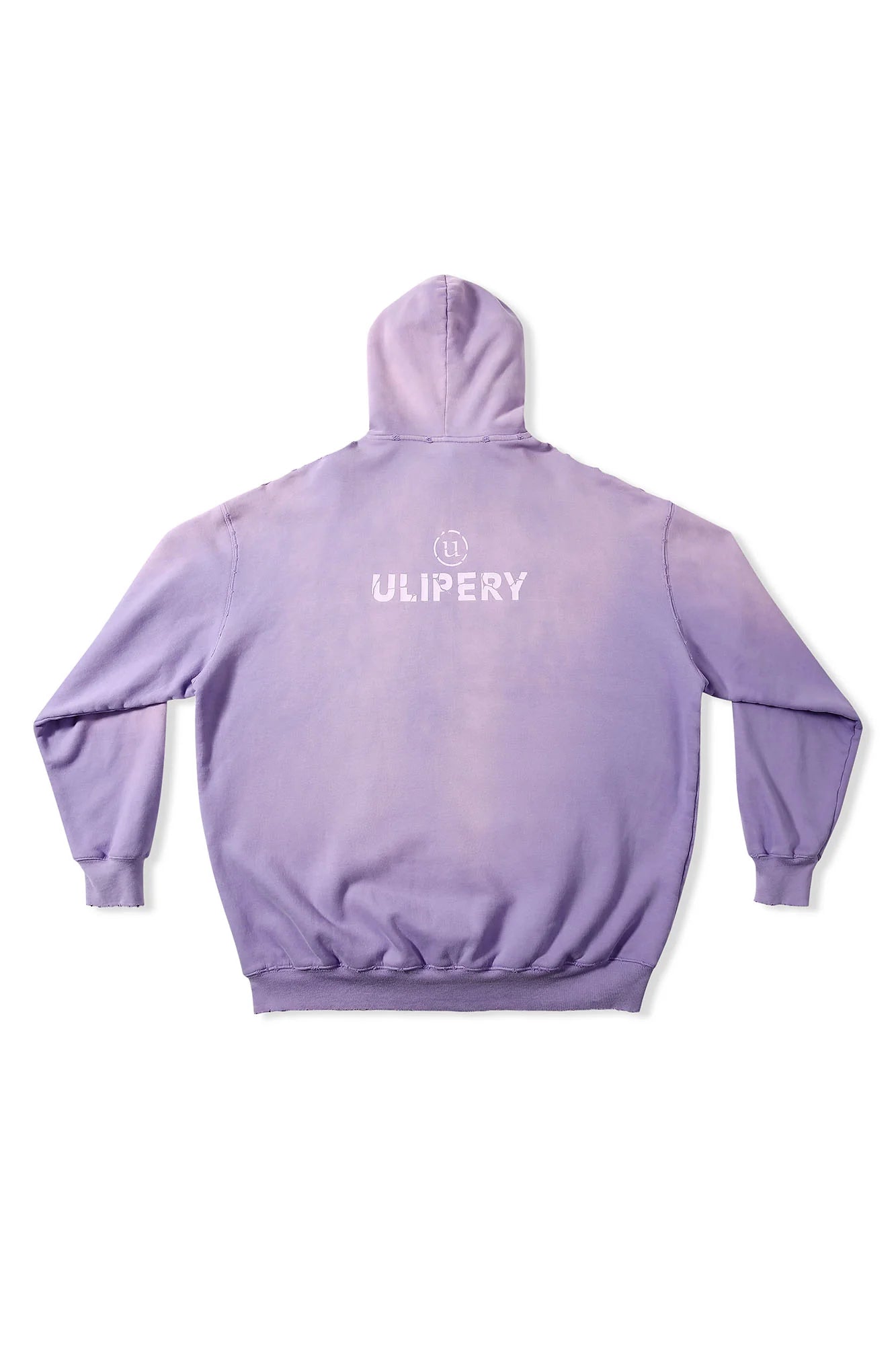ULIPERY Distressed Gradient Oversized Hoodie Purple