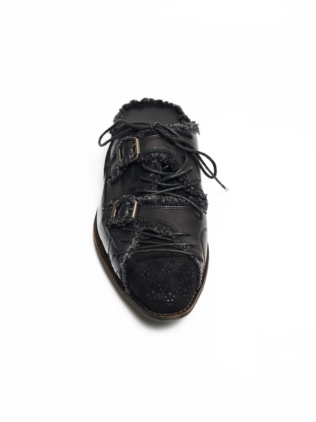 RICHILL Turkish Cowhide Brogue Monk Mule Loafers
